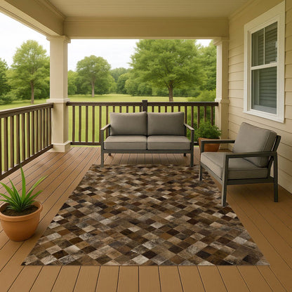 Luxury Washable Indoor/Outdoor Bozeman Brown 2'6" x 3'10" Rug