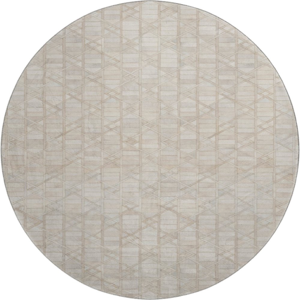 Luxury Washable Indoor/Outdoor Bozeman Linen 8' x 8' Round Rug