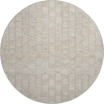 Luxury Washable Indoor/Outdoor Bozeman Linen 8' x 8' Round Rug