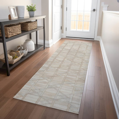 Luxury Washable Indoor/Outdoor Bozeman Linen 2'3" x 7'6" Runner Rug
