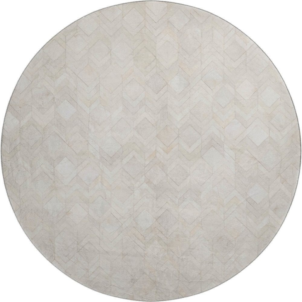 Luxury Washable Indoor/Outdoor Bozeman Linen 8' x 8' Round Rug
