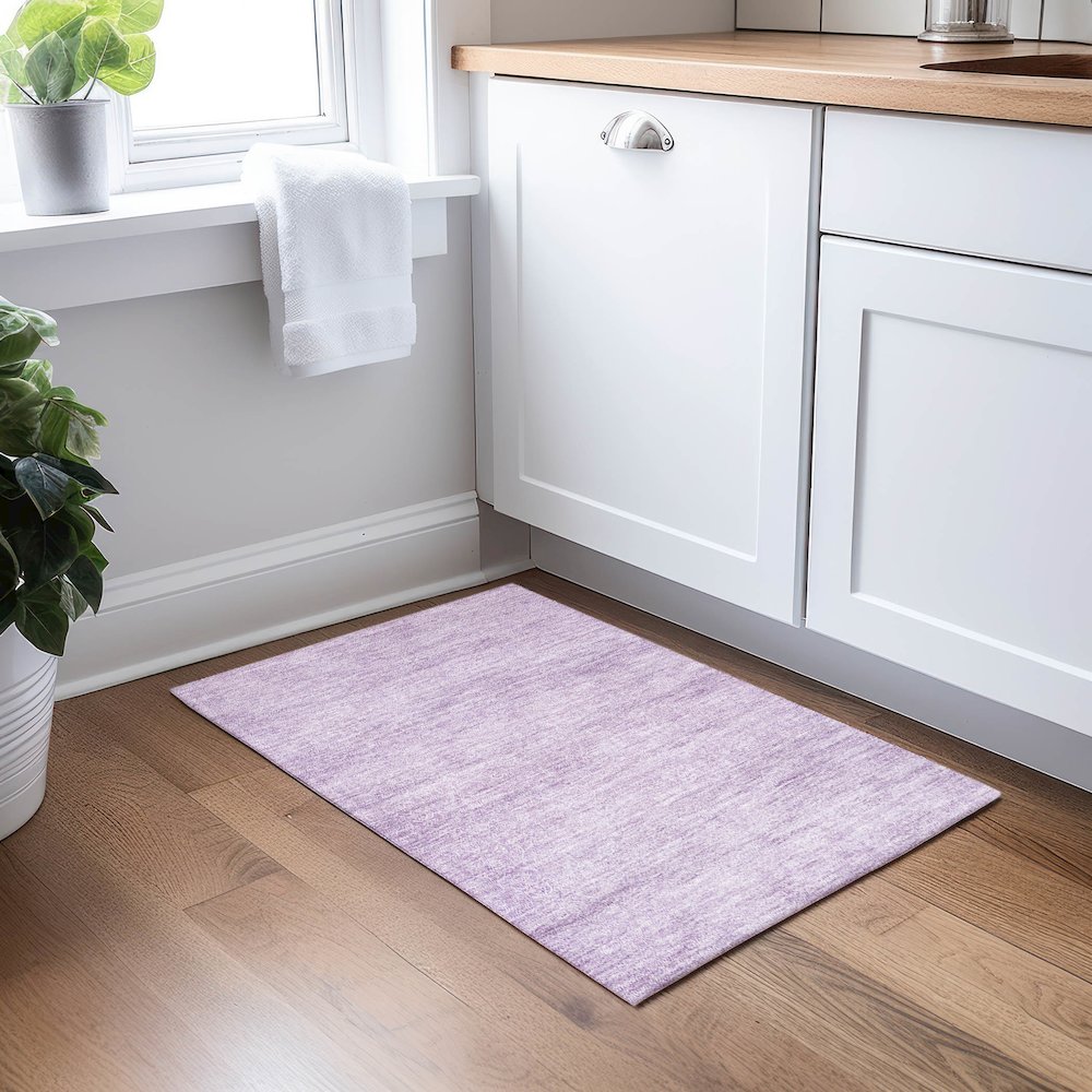 Luxury Washable Indoor/Outdoor Burano Lavender 1'8" x 2'6" Rug