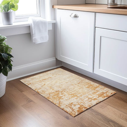 Luxury Washable Indoor/Outdoor Burano Copper 1'8" x 2'6" Rug