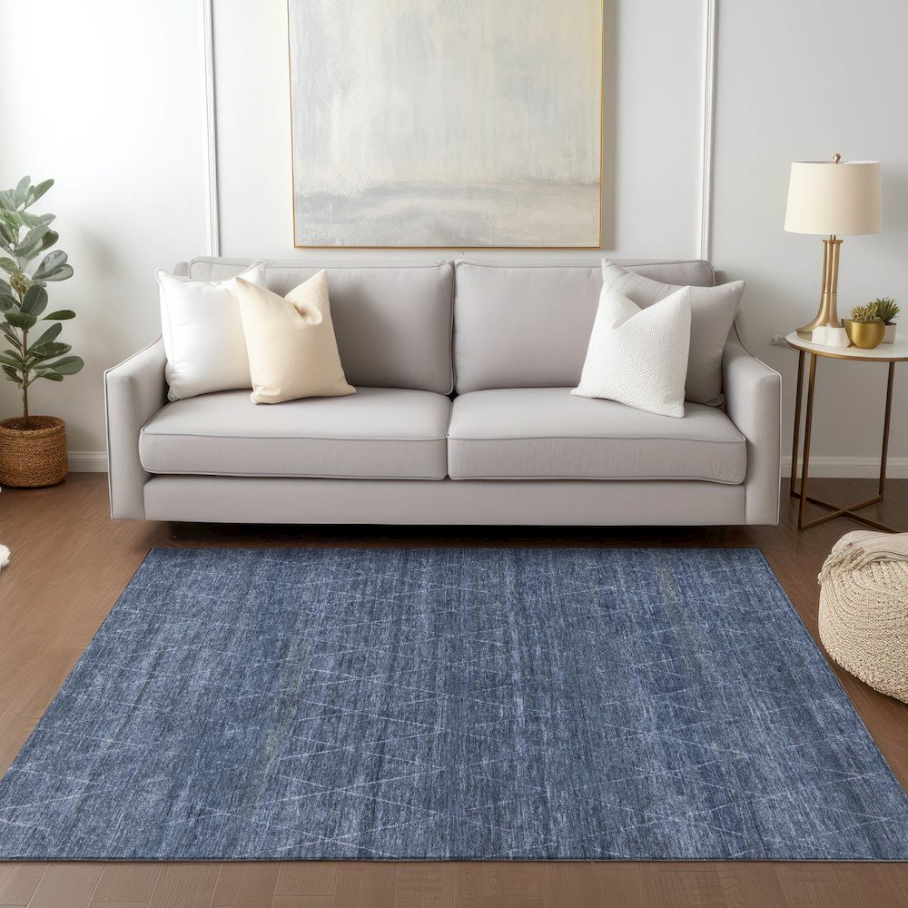Luxury Washable Indoor/Outdoor Burano Navy 2'6" x 3'10" Rug