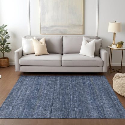 Luxury Washable Indoor/Outdoor Burano Navy 2'6" x 3'10" Rug