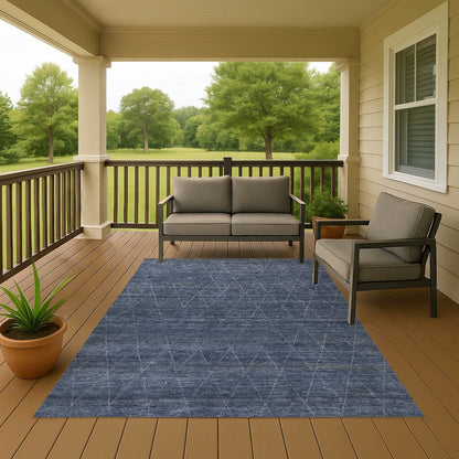 Luxury Washable Indoor/Outdoor Burano Navy 2'6" x 3'10" Rug