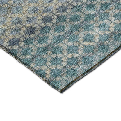 Luxury Washable Indoor/Outdoor Burano Blue 1'8" x 2'6" Rug