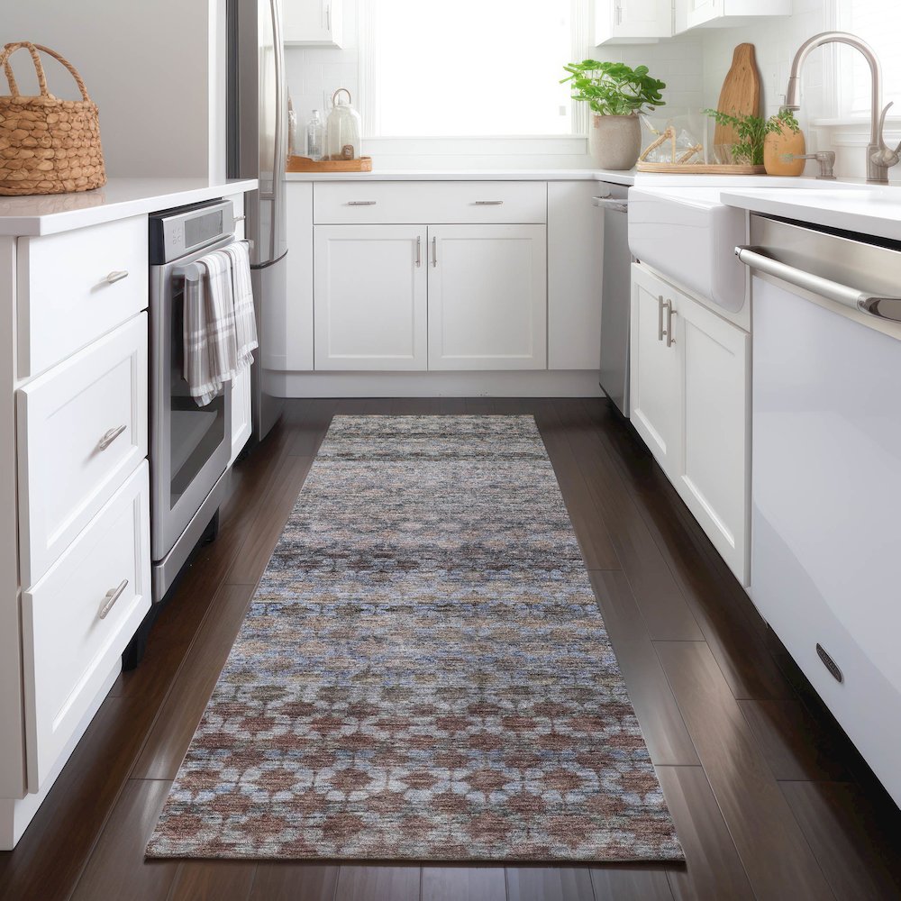 Luxury Washable Indoor/Outdoor Burano Brown 2'3" x 7'6" Runner Rug