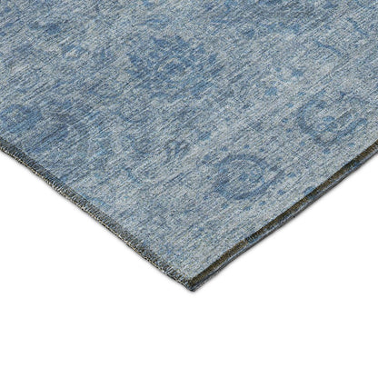 Luxury Washable Indoor/Outdoor Burano Blue 1'8" x 2'6" Rug