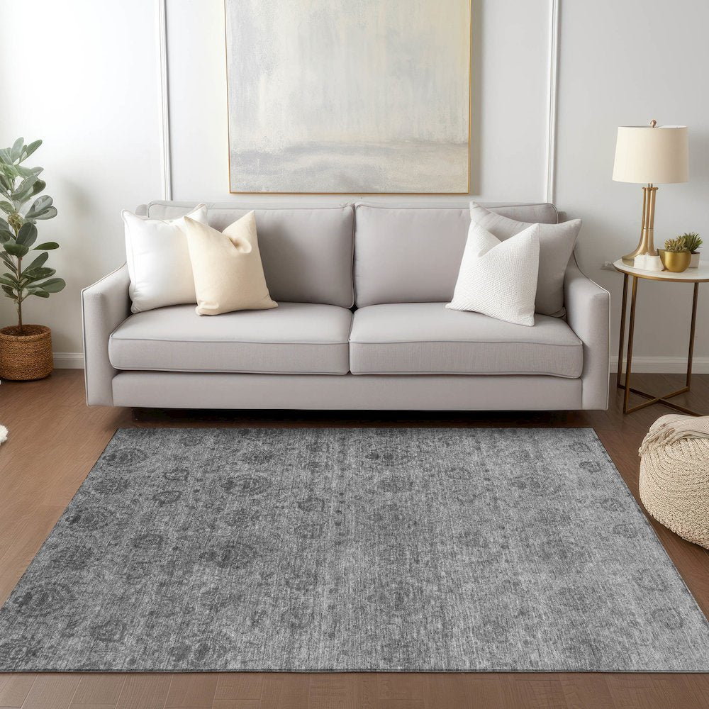 Luxury Washable Indoor/Outdoor Burano Gray 2'6" x 3'10" Rug