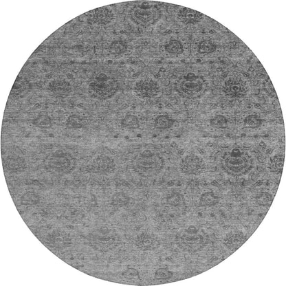 Luxury Washable Indoor/Outdoor Burano Gray 8' x 8' Round Rug