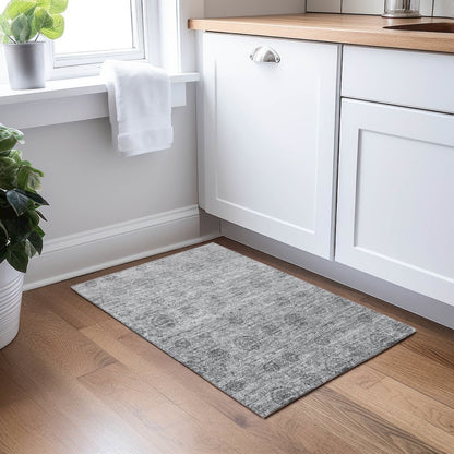 Luxury Washable Indoor/Outdoor Burano Gray 1'8" x 2'6" Rug