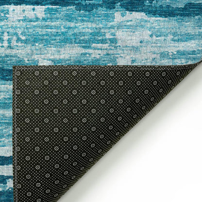 Bravado Blue Contemporary Stripe 1'8" x 2'6" Accent Rug Blue ABV34