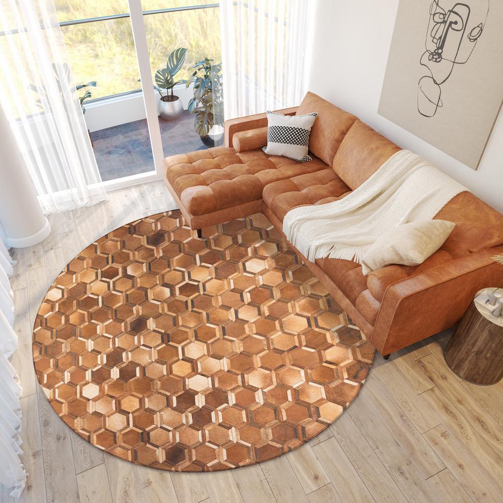 Indoor/Outdoor Durango SS1 Bison Washable 10' x 10' Round Rug