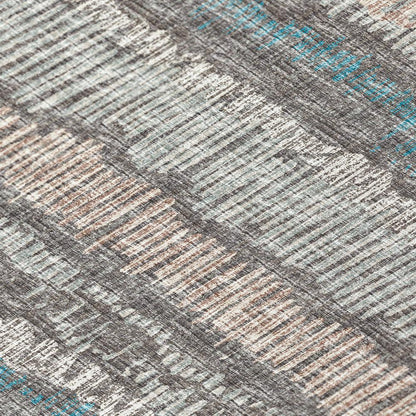 Rylee Gray Transitional Striped 1'8" x 2'6" Accent Rug Gray ARY34