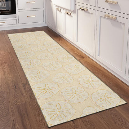 Indoor/Outdoor Seabreeze SZ10 Ivory Washable 2'3" x 7'6" Runner Rug