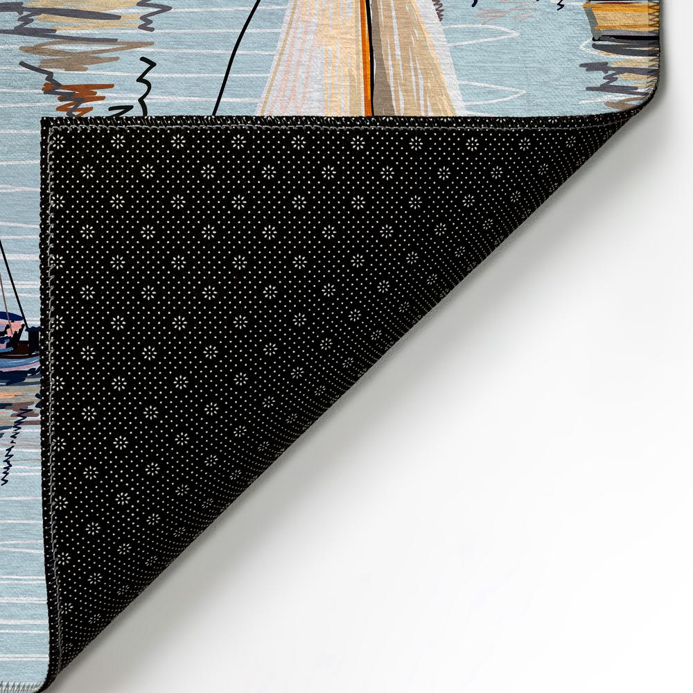 Indoor/Outdoor Harbor HA8 Teal Washable 1'8" x 2'6" Rug