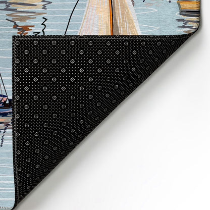 Indoor/Outdoor Harbor HA8 Teal Washable 1'8" x 2'6" Rug