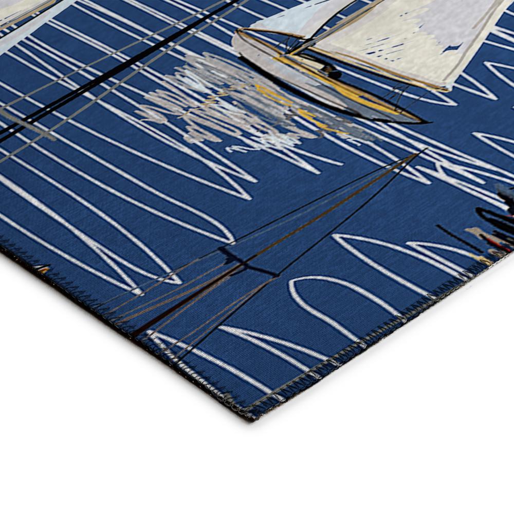 Indoor/Outdoor Harbor HA8 Navy Washable 2'6" x 3'10" Rug