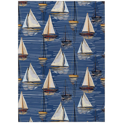Indoor/Outdoor Harbor HA8 Navy Washable 2'6" x 3'10" Rug