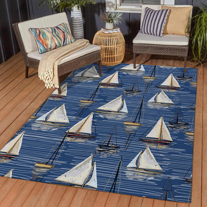 Indoor/Outdoor Harbor HA8 Navy Washable 2'6" x 3'10" Rug