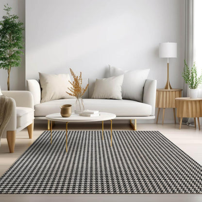 Indoor/Outdoor Hinton HN1 Black Washable 10' x 14' Rug