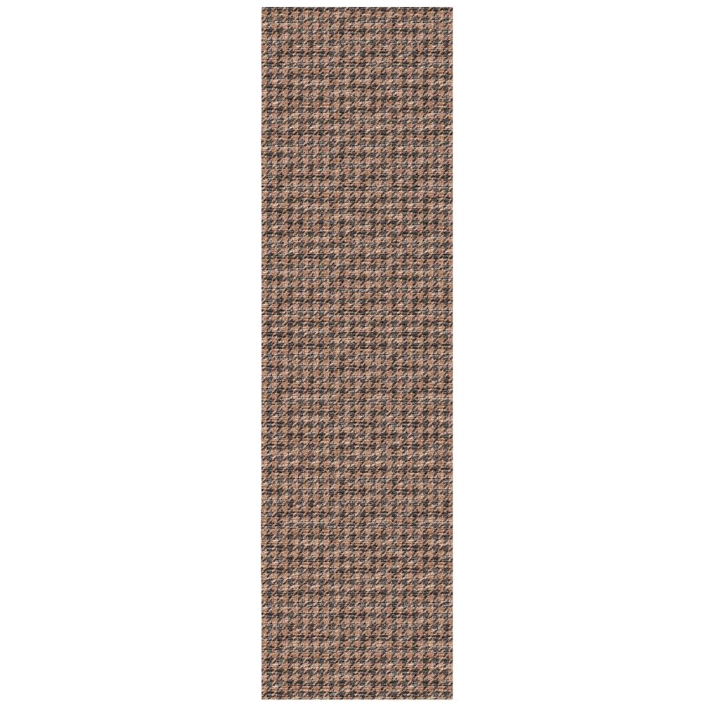 Indoor/Outdoor Hinton HN1 Chocolate Washable 2'3" x 10' Rug