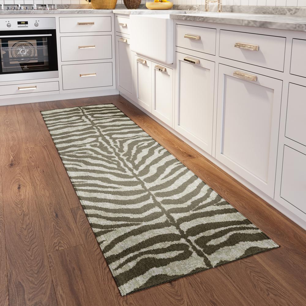 Safari Taupe Animal Animal Print 2'3" x 7'6" Runner Rug Taupe ASF31