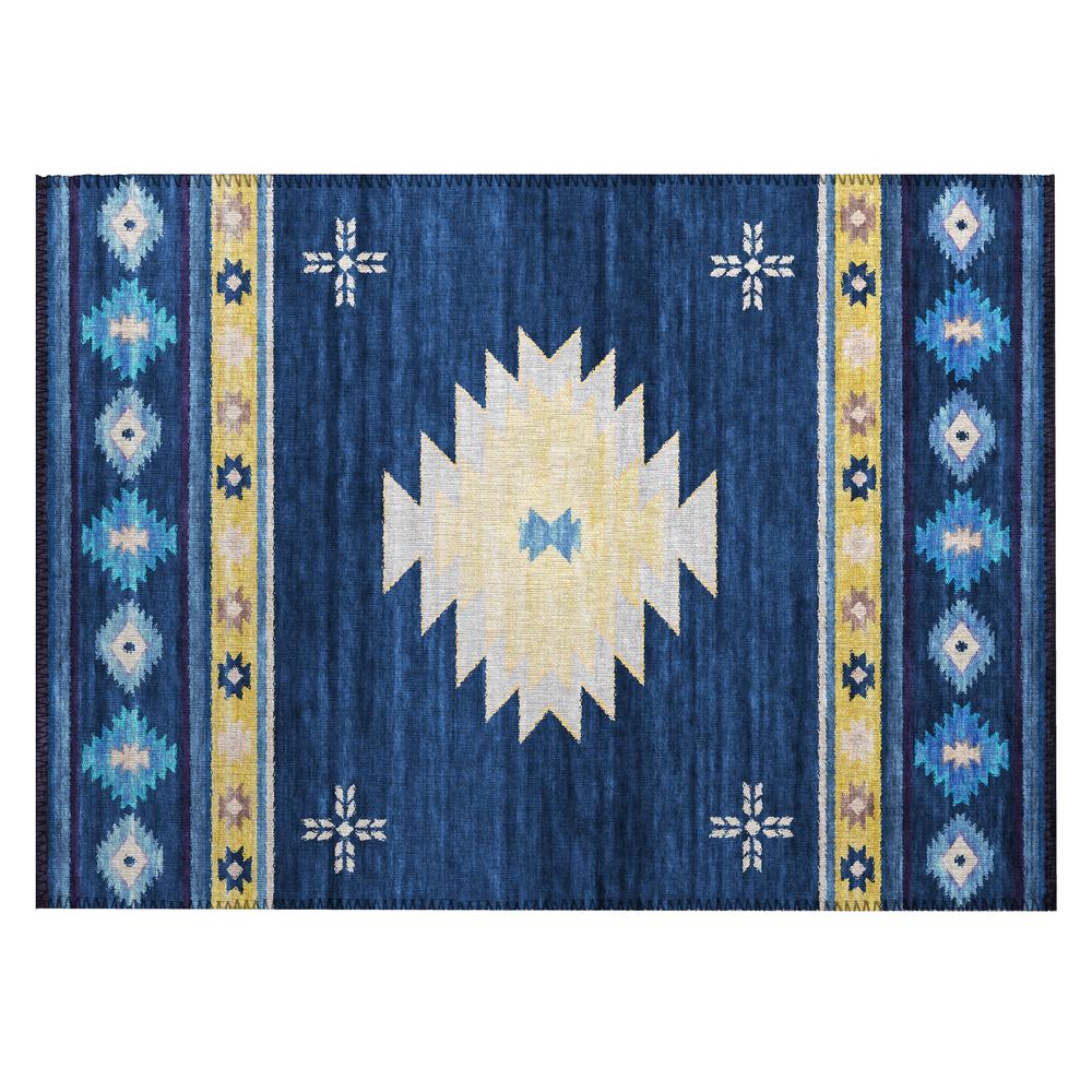Indoor/Outdoor Sonora ASO34 Blue Washable 1'8" x 2'6" Rug