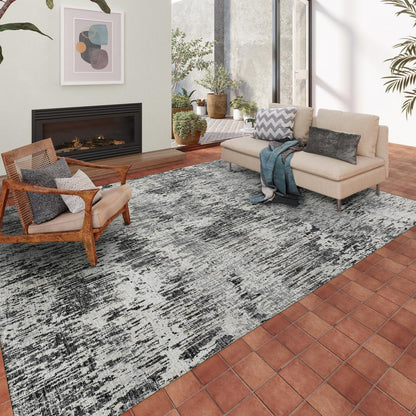 Indoor/Outdoor Accord AAC31 Gray Washable 10' x 14' Rug