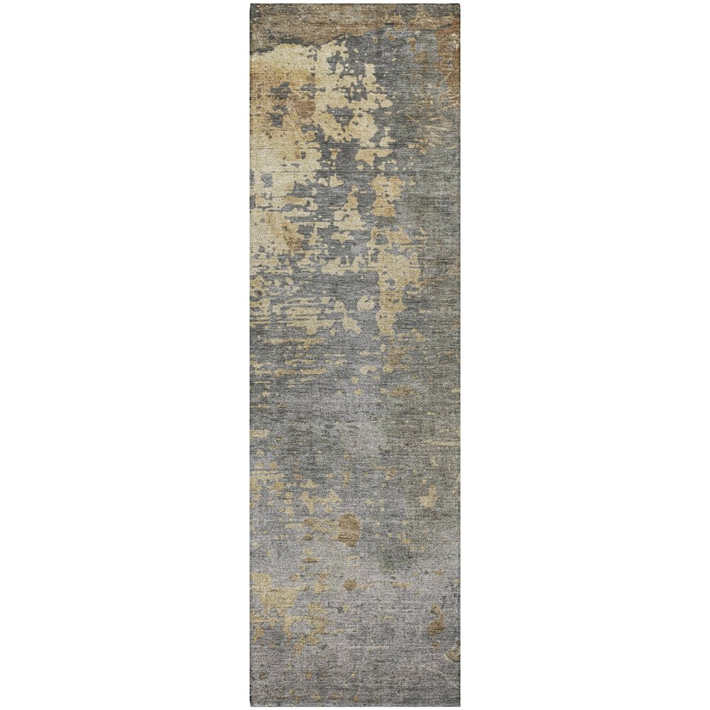 Luxury Washable Indoor/Outdoor Kochi Pewter 2'3" x 7'6" Runner Rug