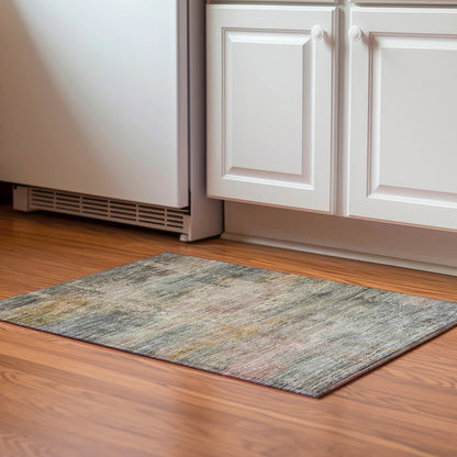 Luxury Washable Indoor/Outdoor Kochi Granite 1'8" x 2'6" Rug