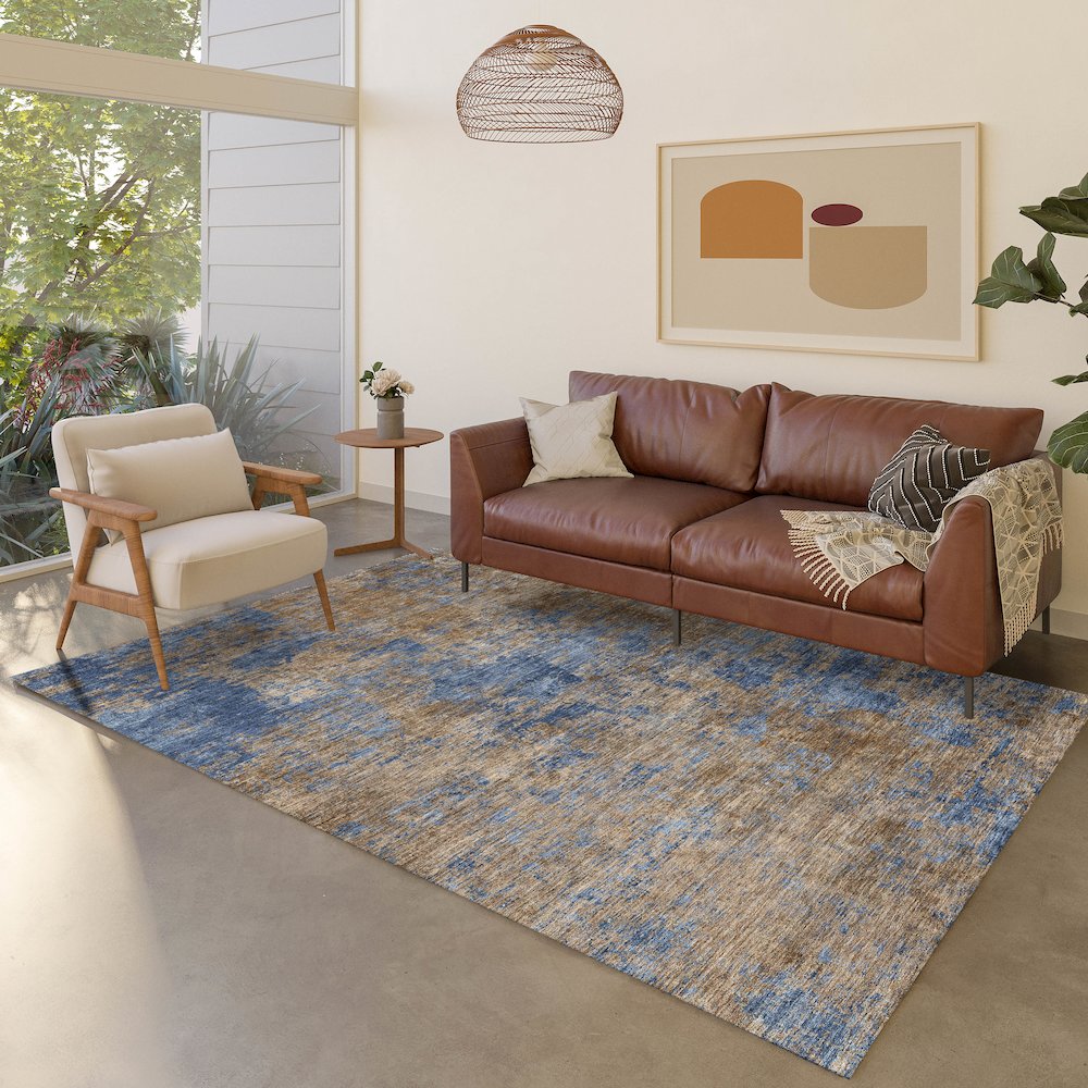 Luxury Washable Indoor/Outdoor Kochi Navy 2'6" x 3'10" Rug