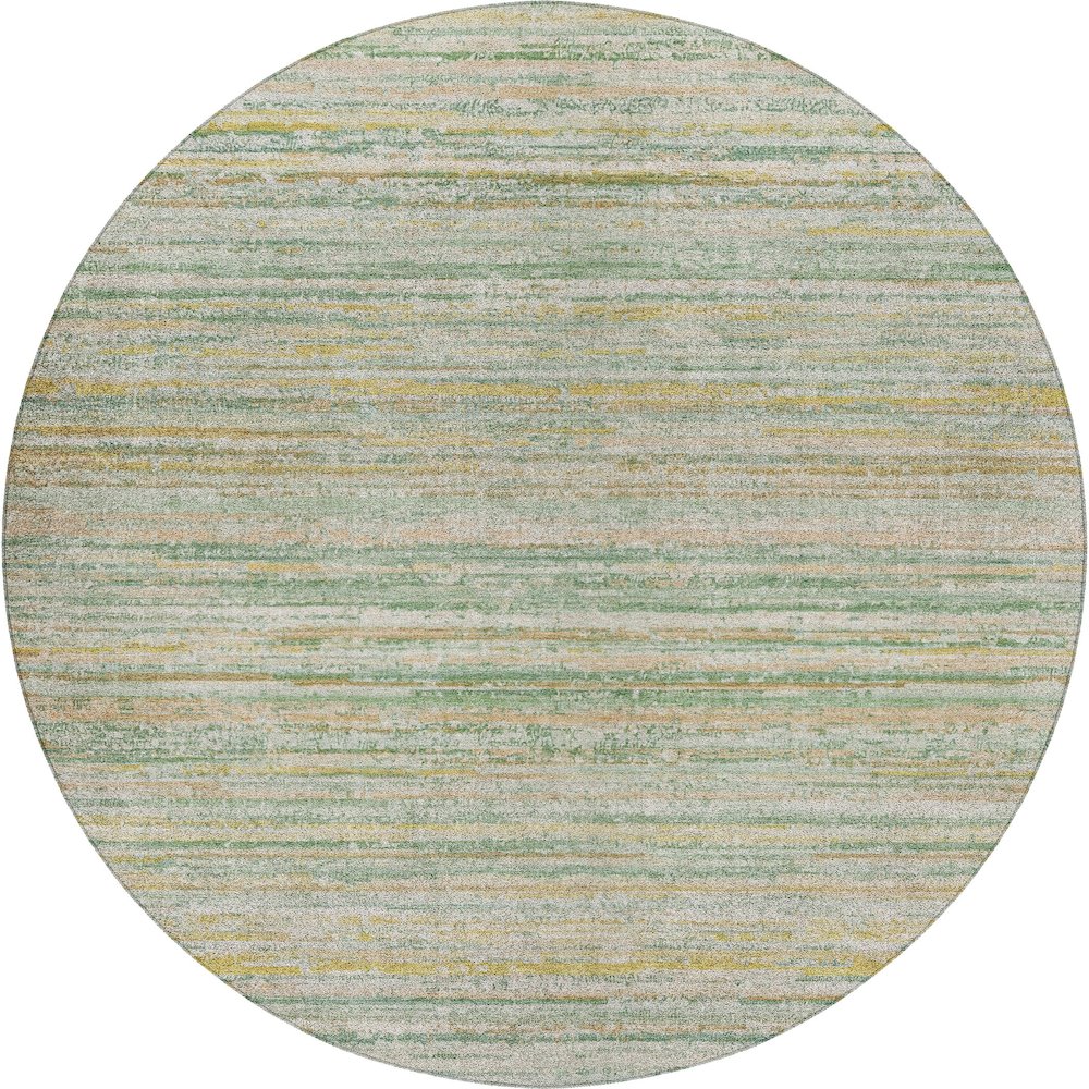 Luxury Washable Indoor/Outdoor Kochi Mint 8' x 8' Round Rug