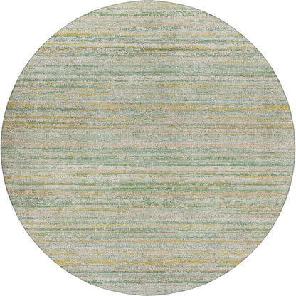 Luxury Washable Indoor/Outdoor Kochi Mint 8' x 8' Round Rug