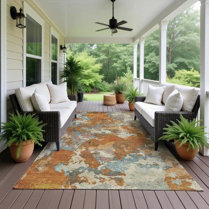 Luxury Washable Indoor/Outdoor Kochi Copper 2'6" x 3'10" Rug