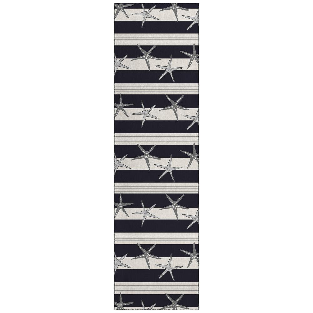 Indoor/Outdoor Surfside ASR42 Midnight Washable 2'3" x 7'6" Runner Rug