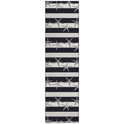 Indoor/Outdoor Surfside ASR42 Midnight Washable 2'3" x 7'6" Runner Rug