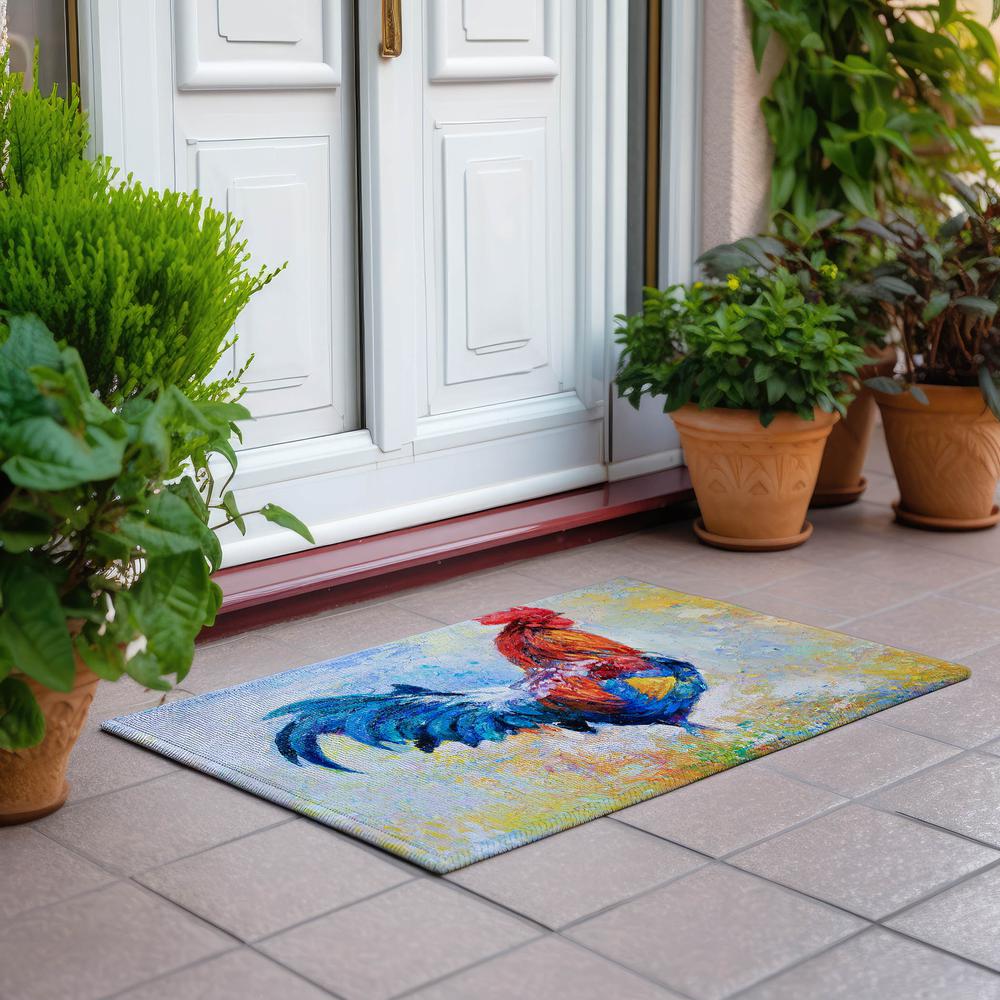 Indoor/Outdoor Kendall KE1 Multi Washable 1'8" x 2'6" Rug