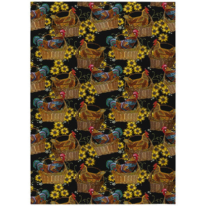 Indoor/Outdoor Kendall KE2 Black Washable 10' x 14' Rug