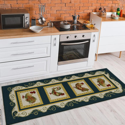 Indoor/Outdoor Kendall KE4 Black Washable 2'3" x 7'6" Runner Rug
