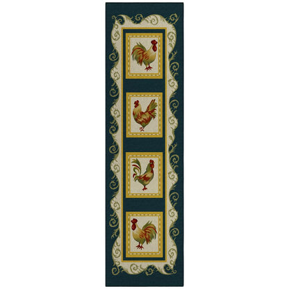 Indoor/Outdoor Kendall KE4 Black Washable 2'3" x 7'6" Runner Rug