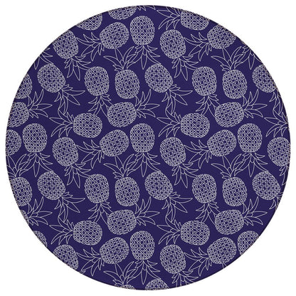 Indoor/Outdoor Kendall KE6 Navy Washable 8' x 8' Round Rug