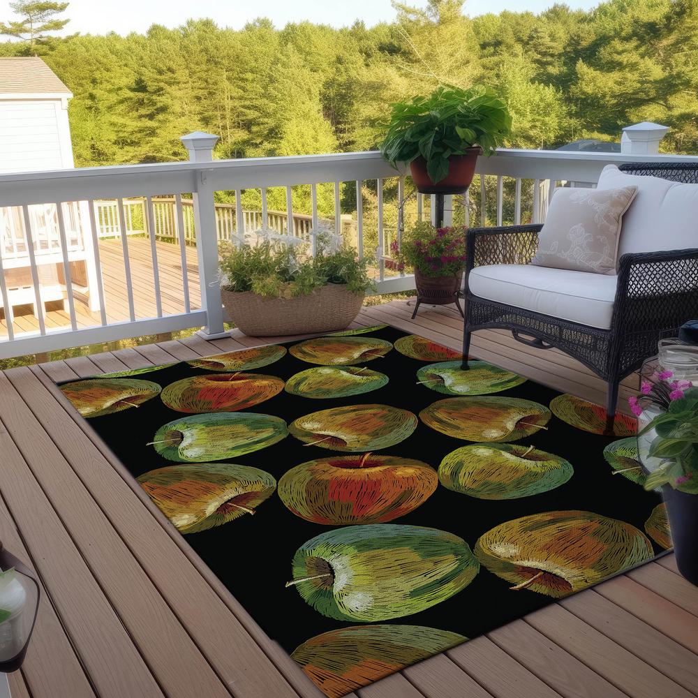 Indoor/Outdoor Kendall KE8 Black Washable 10' x 14' Rug