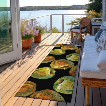 Indoor/Outdoor Kendall KE8 Black Washable 2'3" x 7'6" Runner Rug
