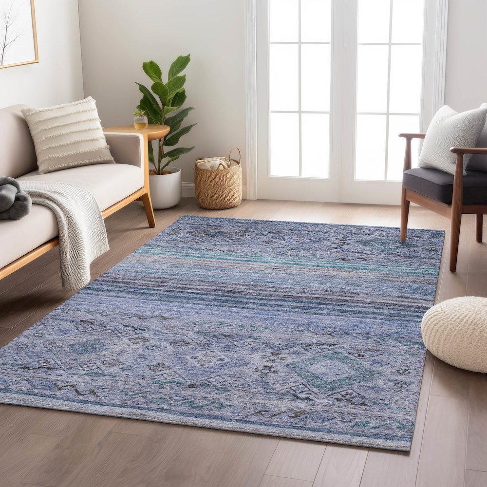 Indoor/Outdoor Karaj Blue 2'6" x 3'10" Rug