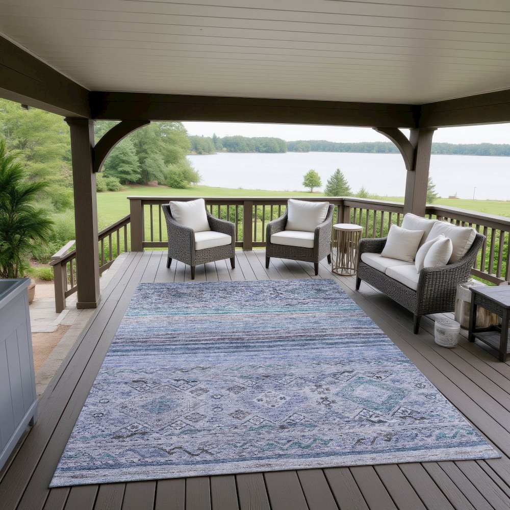 Indoor/Outdoor Karaj Blue 2'6" x 3'10" Rug