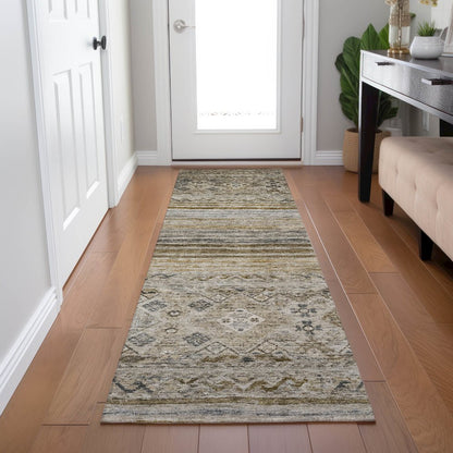 Indoor/Outdoor Karaj Brown 2'3" x 7'6" Runner Rug