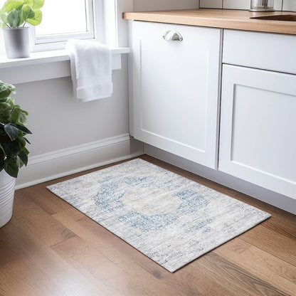 Indoor/Outdoor Karaj Blue 1'8" x 2'6" Rug