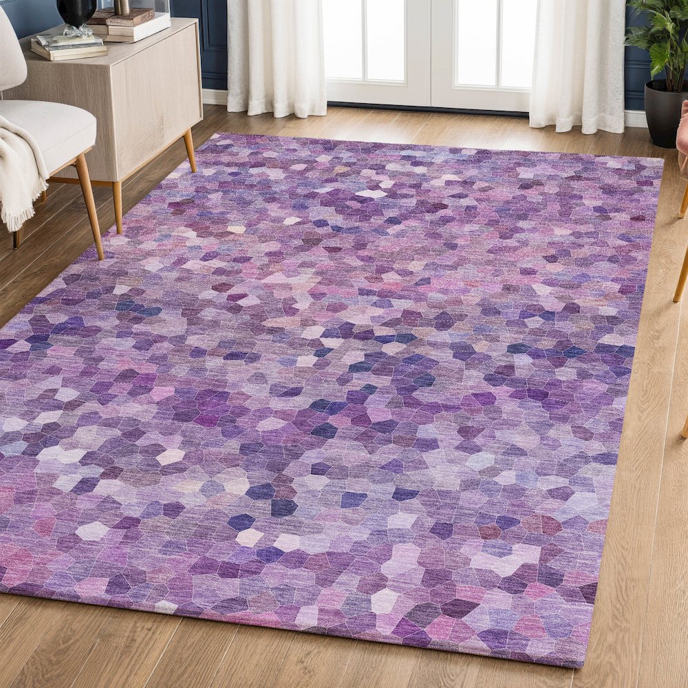 Luxury Washable Indoor/Outdoor Kaleidoscope KL1 Purple 2'6" x 3'10" Rug